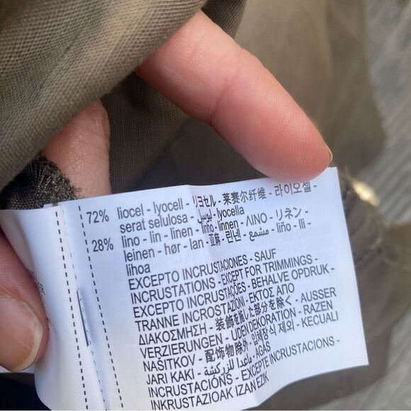 ZARA LINEN BLEND KHAKI HALTER NECK MIDI DRESS blogger’s favorite size large - Picture 12 of 16